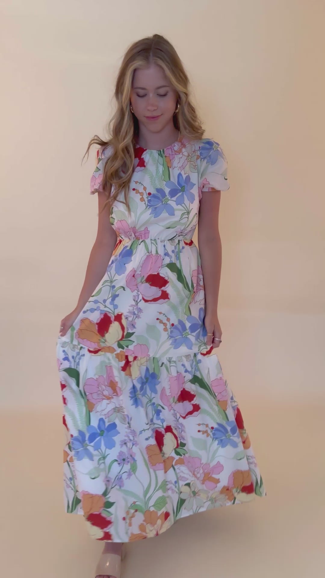 Pastel Floral Maxi Dress- Women's Cotton Maxi Dress- SugarLips Maxi Dresses
