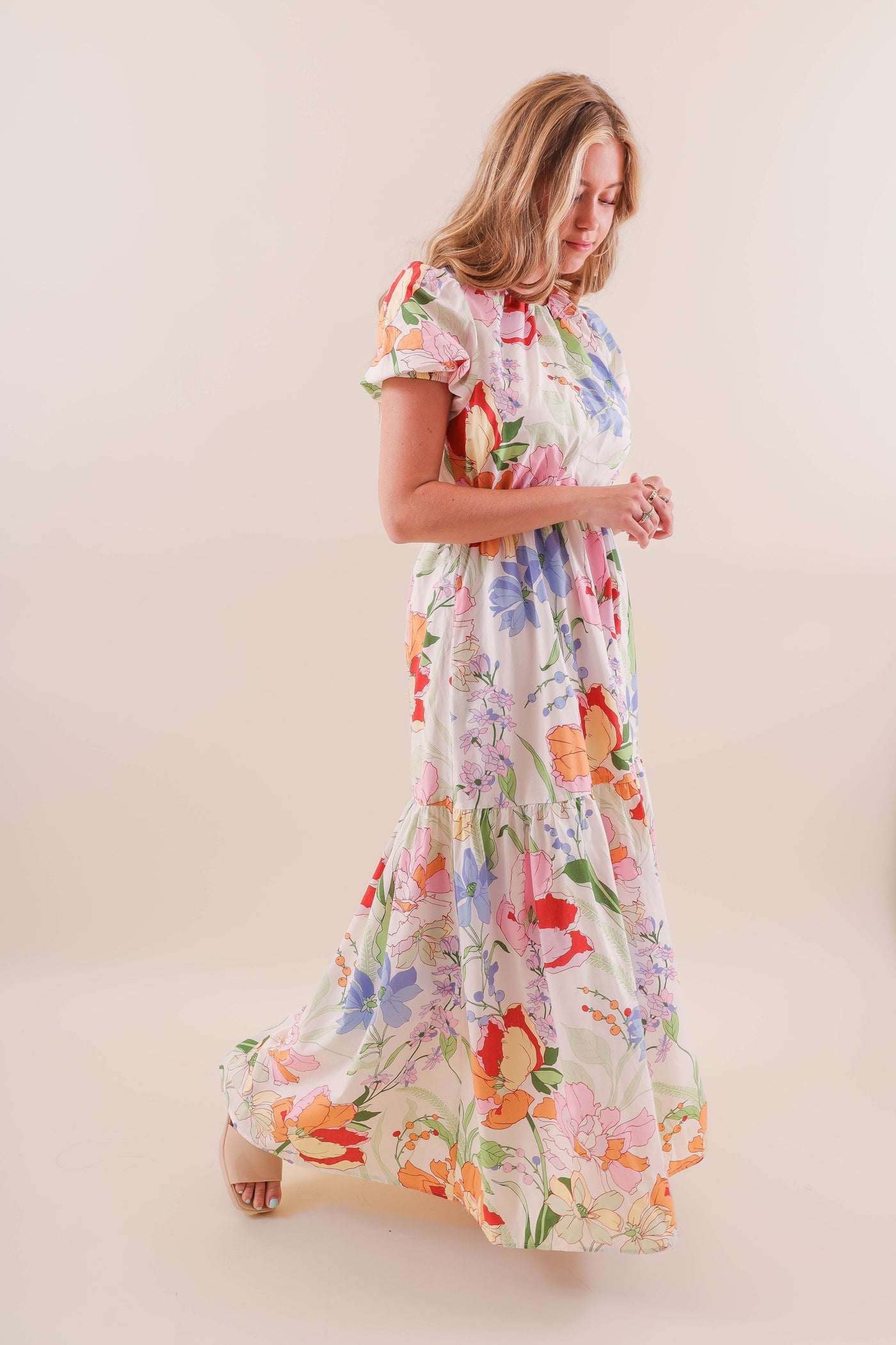 Pastel Floral Maxi Dress- Women's Cotton Maxi Dress- SugarLips Maxi Dresses