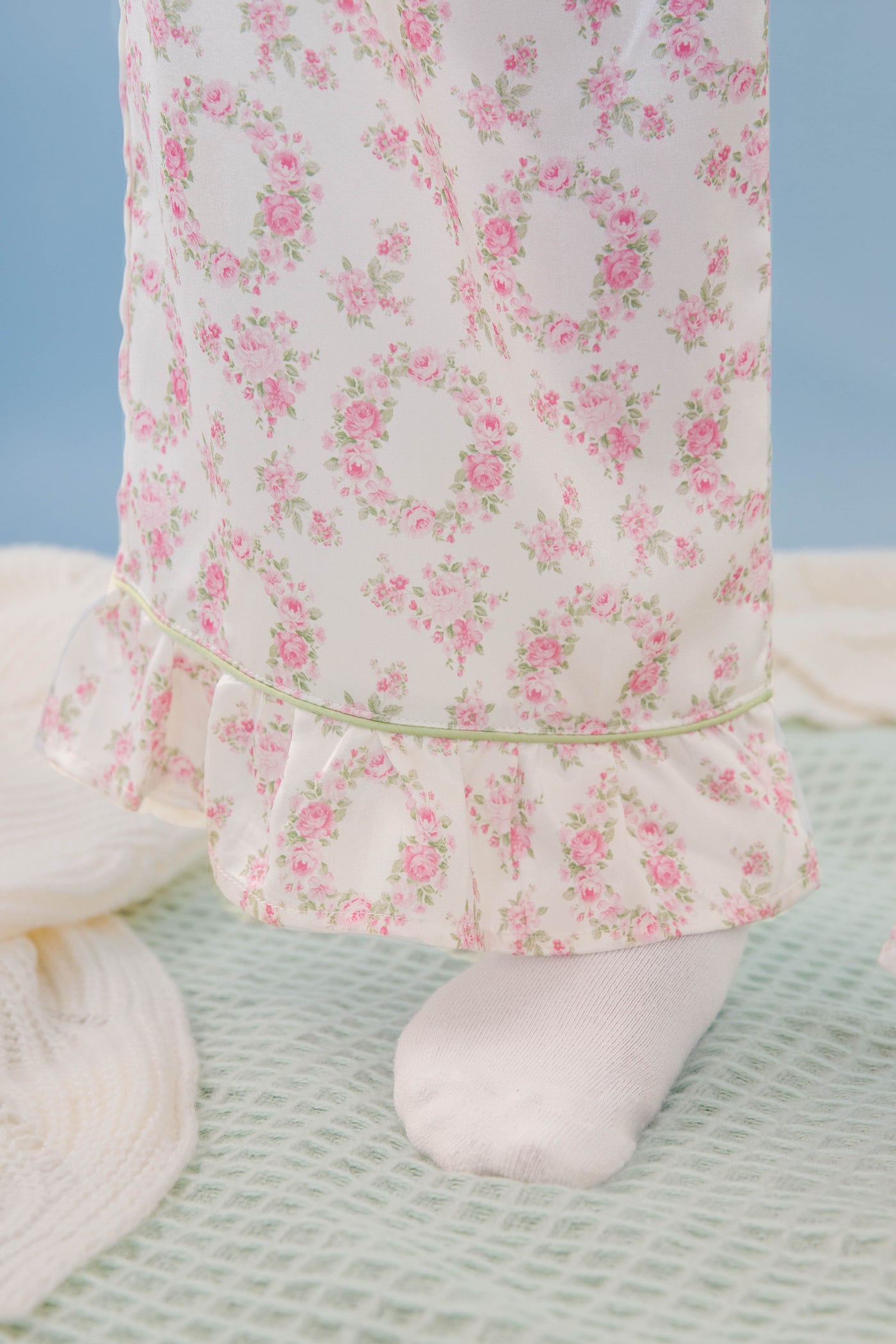 Women's Bow Pajama Pants- Floral Print Pajama Bottoms- Women's Stain PJ Set