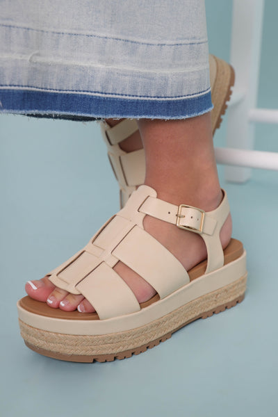 Open Toe Platform Sandals- Trendy Platform Sandals- Women's Summer Shoes