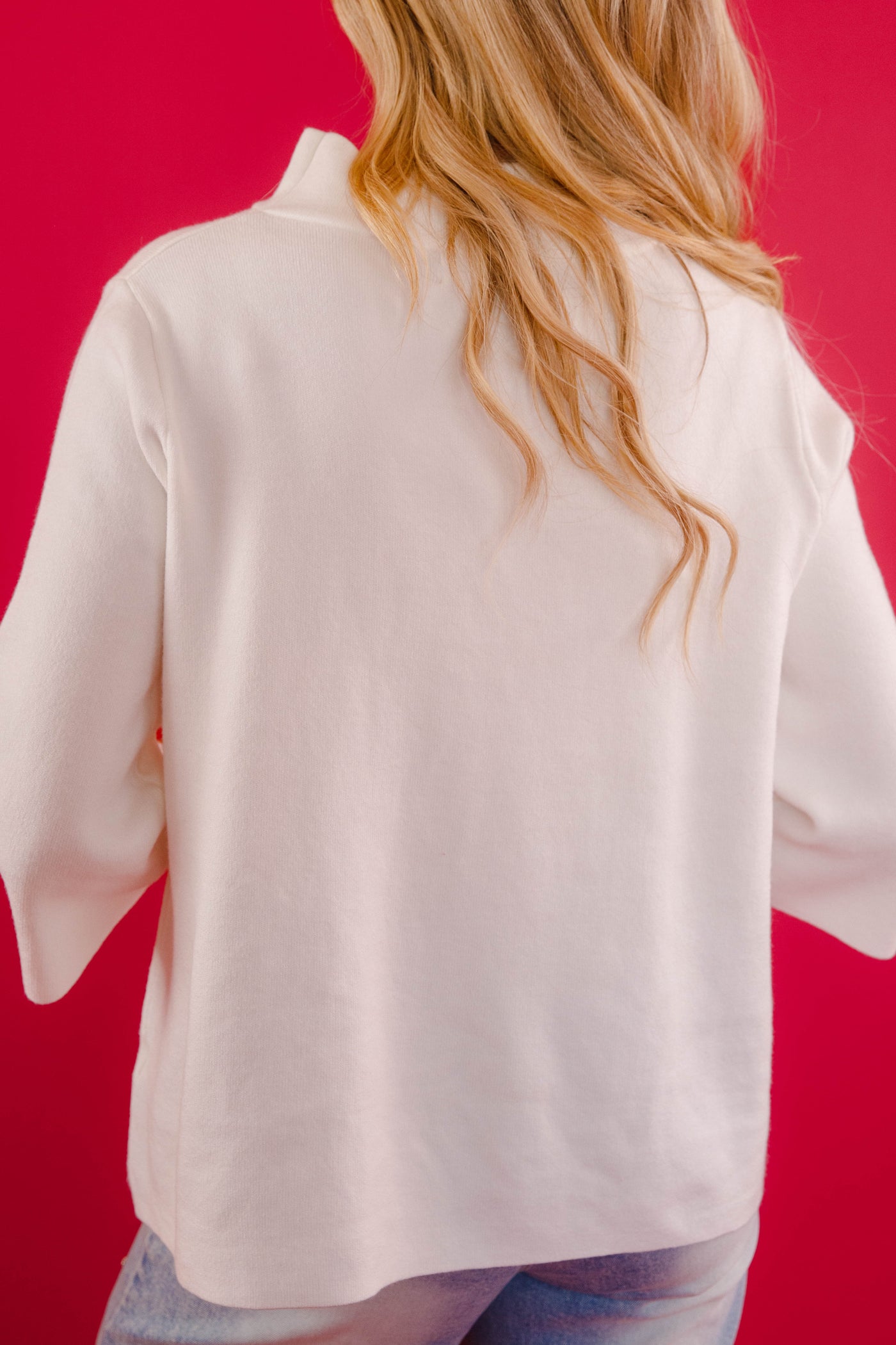Women's White Mockneck Sweater- Women's Preppy Sweaters- FATE Sweater