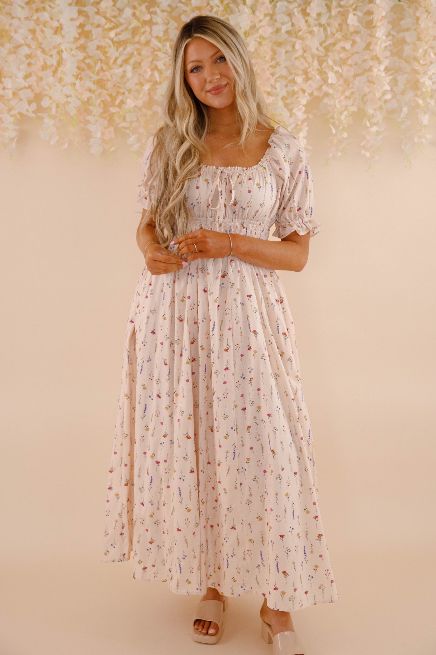 Floral Print Cotton Dress- Women's Spring Summer Dresses- Cotton Maxi Dress