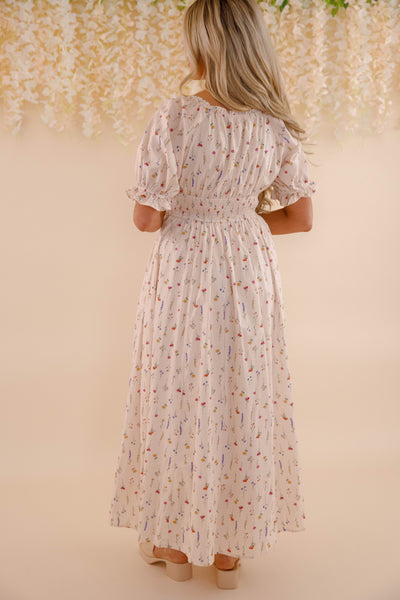 Floral Print Cotton Dress- Women's Spring Summer Dresses- Cotton Maxi Dress