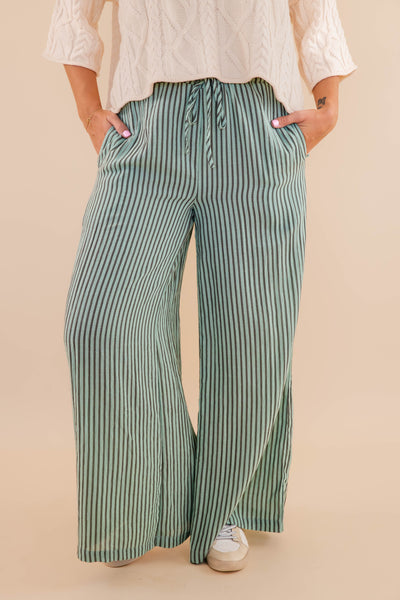 Light Weight Striped Pants- Comfortable Travel Pants- Work Appropriate Pants- Promesa Striped Pants