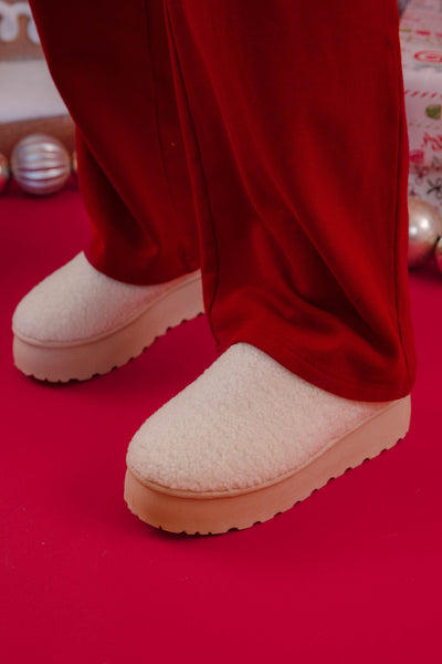 Sherpa Platform Slippers- Sherpa Platform Shoes
