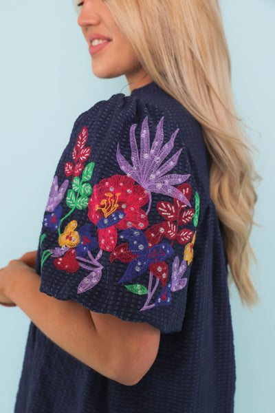 Women's Spring Tops- Women's Preppy Tops- Umgee Embroidered Top