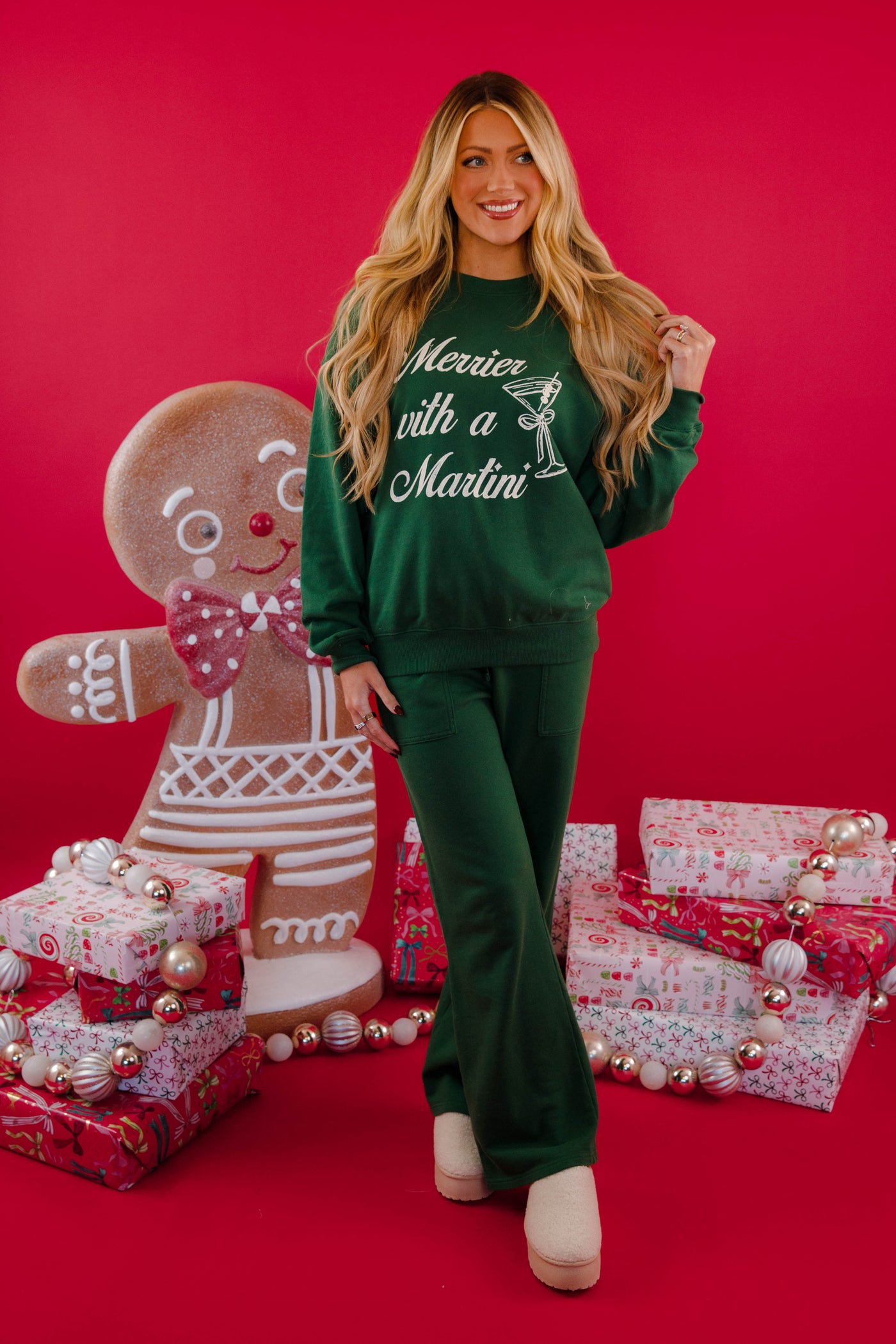 Hunter Green Athleisure Pants- Lounge Pants- Tres Bien Sweat Pants