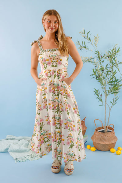 Bila77 Maxi Dress- Women's Floral Print Dress- Cotton Dresses for Women
