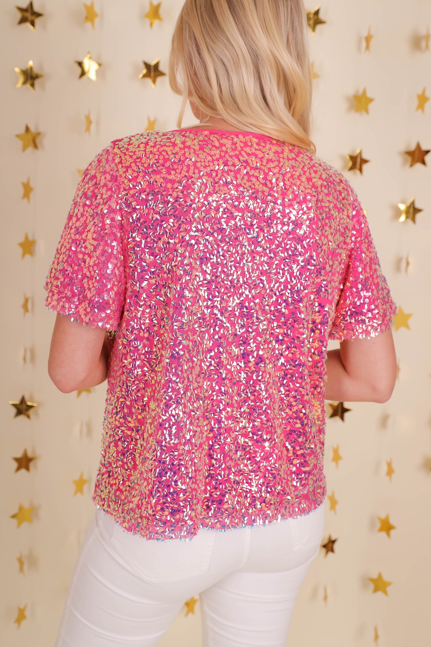 FINAL SALE: I'm A Mirrorball Blouse-Pink