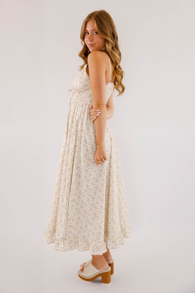 Dainty Floral Print Maxi Dress- Women's Cottagecore Dresses- Mable Maxi Dress