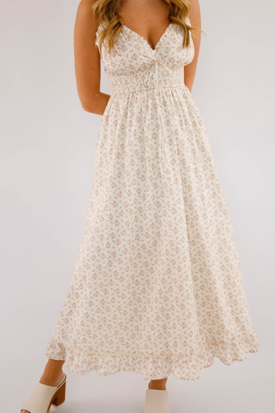 Dainty Floral Print Maxi Dress- Women's Cottagecore Dresses- Mable Maxi Dress