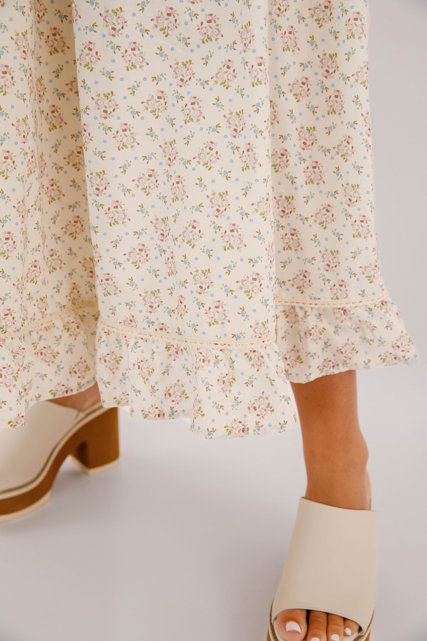 Dainty Floral Print Maxi Dress- Women's Cottagecore Dresses- Mable Maxi Dress