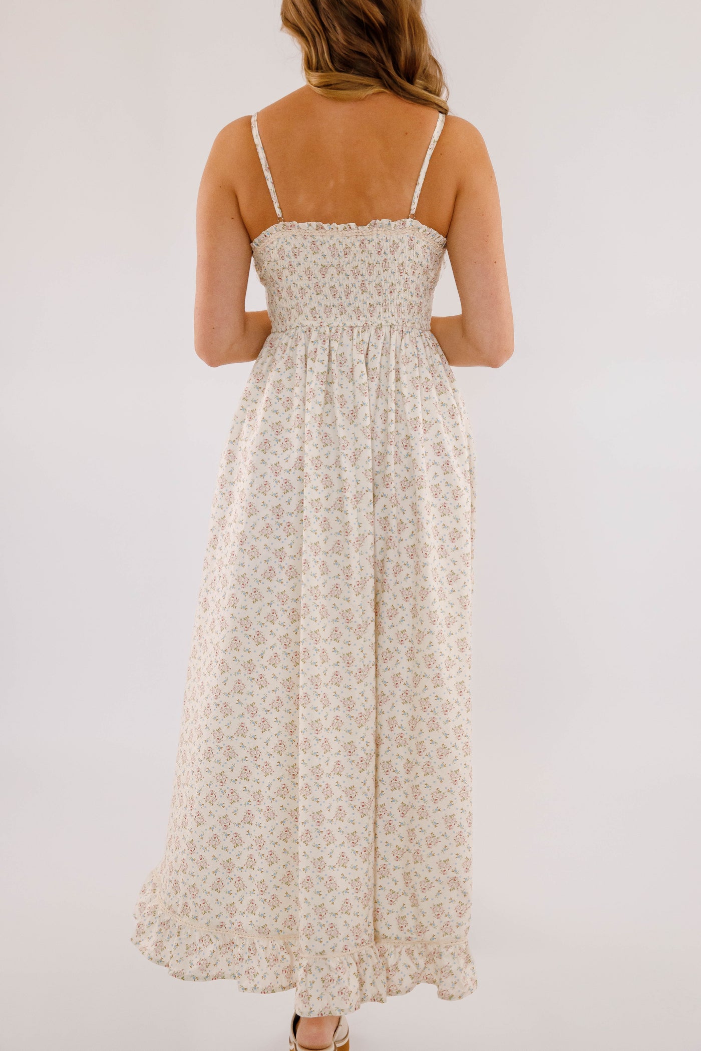 Dainty Floral Print Maxi Dress- Women's Cottagecore Dresses- Mable Maxi Dress