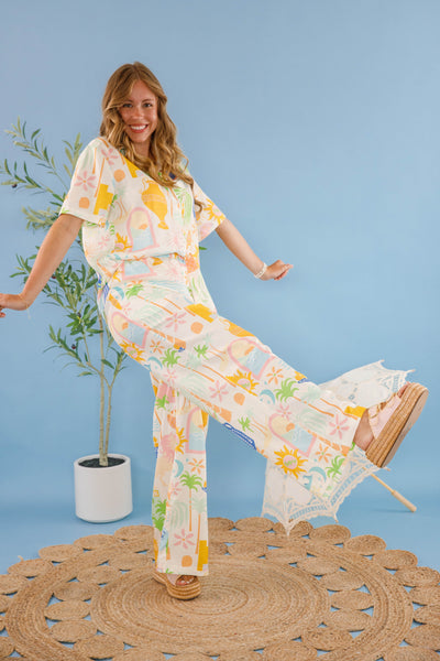 Women's Printed Matching Set- Women's Vacation Two Piece Set- Women's European Summer Outfits