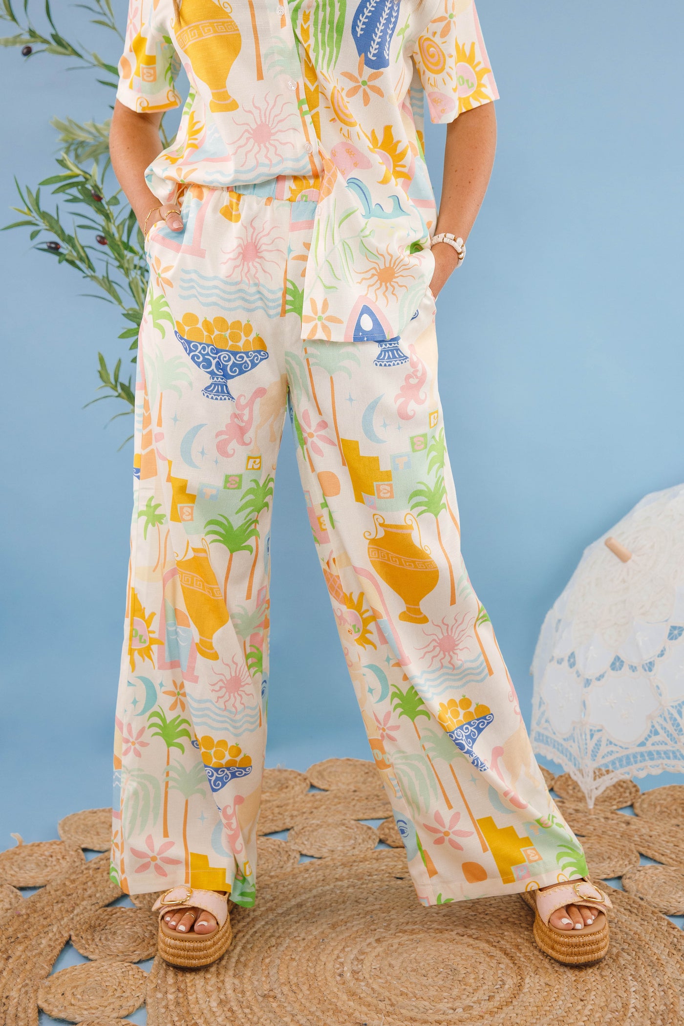 Women's Printed Matching Set- Women's Vacation Two Piece Set- Women's European Summer Outfits