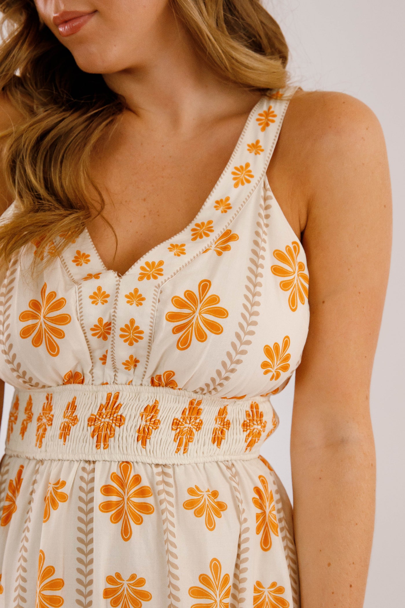 Orange Printed Maxi Dress- Women's Resort Wear- Flying Tomato Maxi Dress