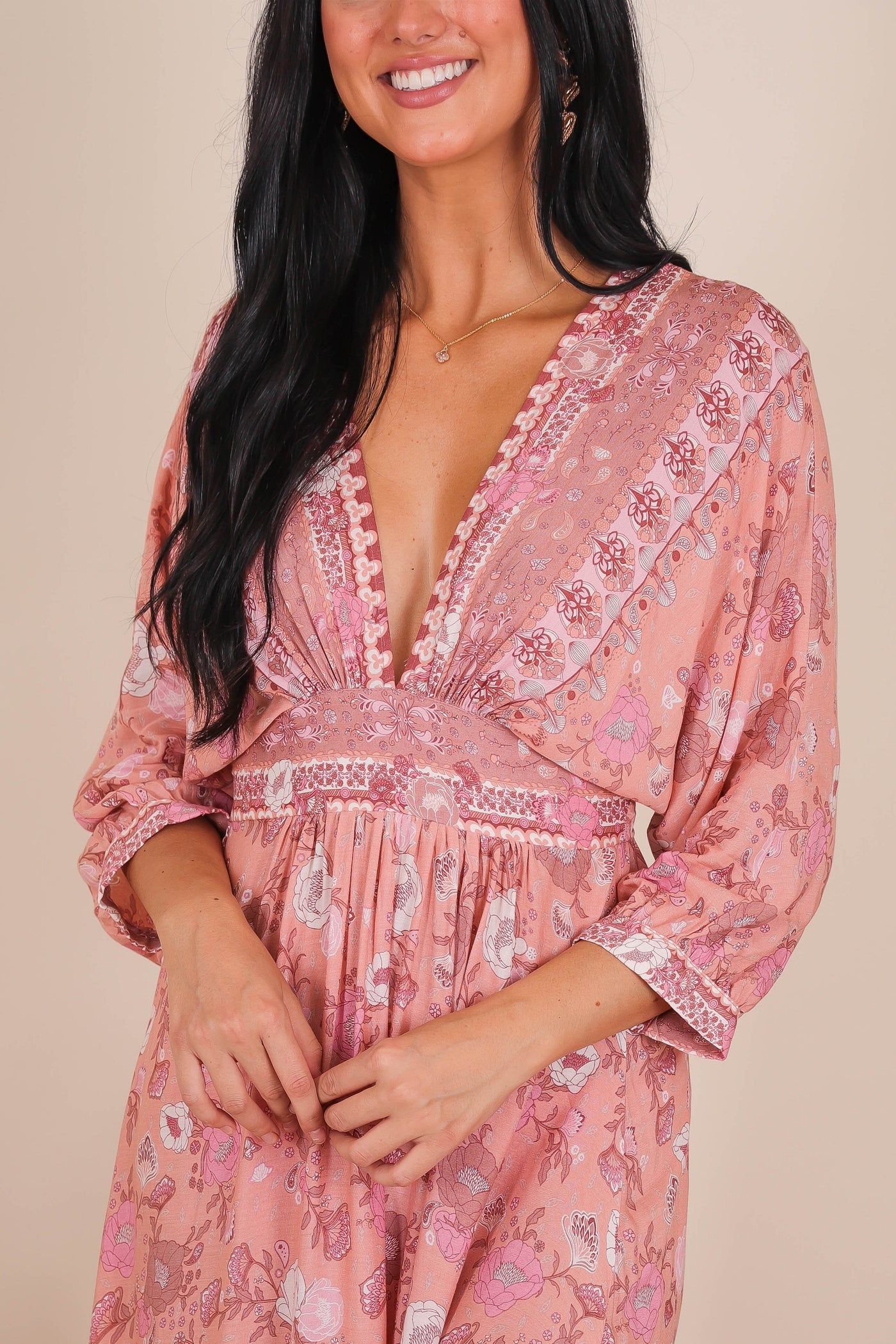 Pink Paisley Maxi Dress- Colorful Vacation Dresses- Aakaa Maxi Dress