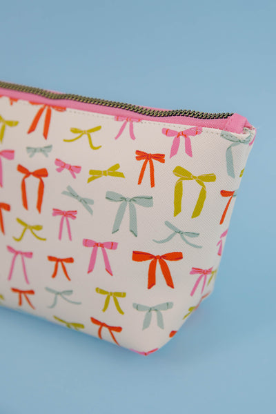 Multi Color Bow Print Cosmetic Bag- Studio Oh! Bow Pouch