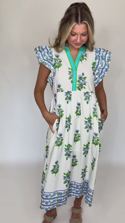 Back To Greece Midi Dress