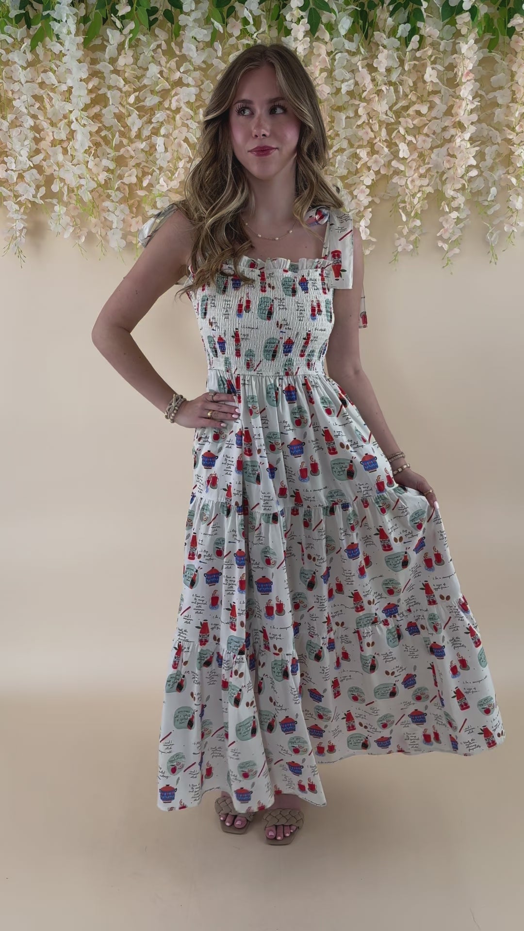 Women's Illustrated Print Maxi Dress- Fun Print Maxi Dress- In Loom Dresses