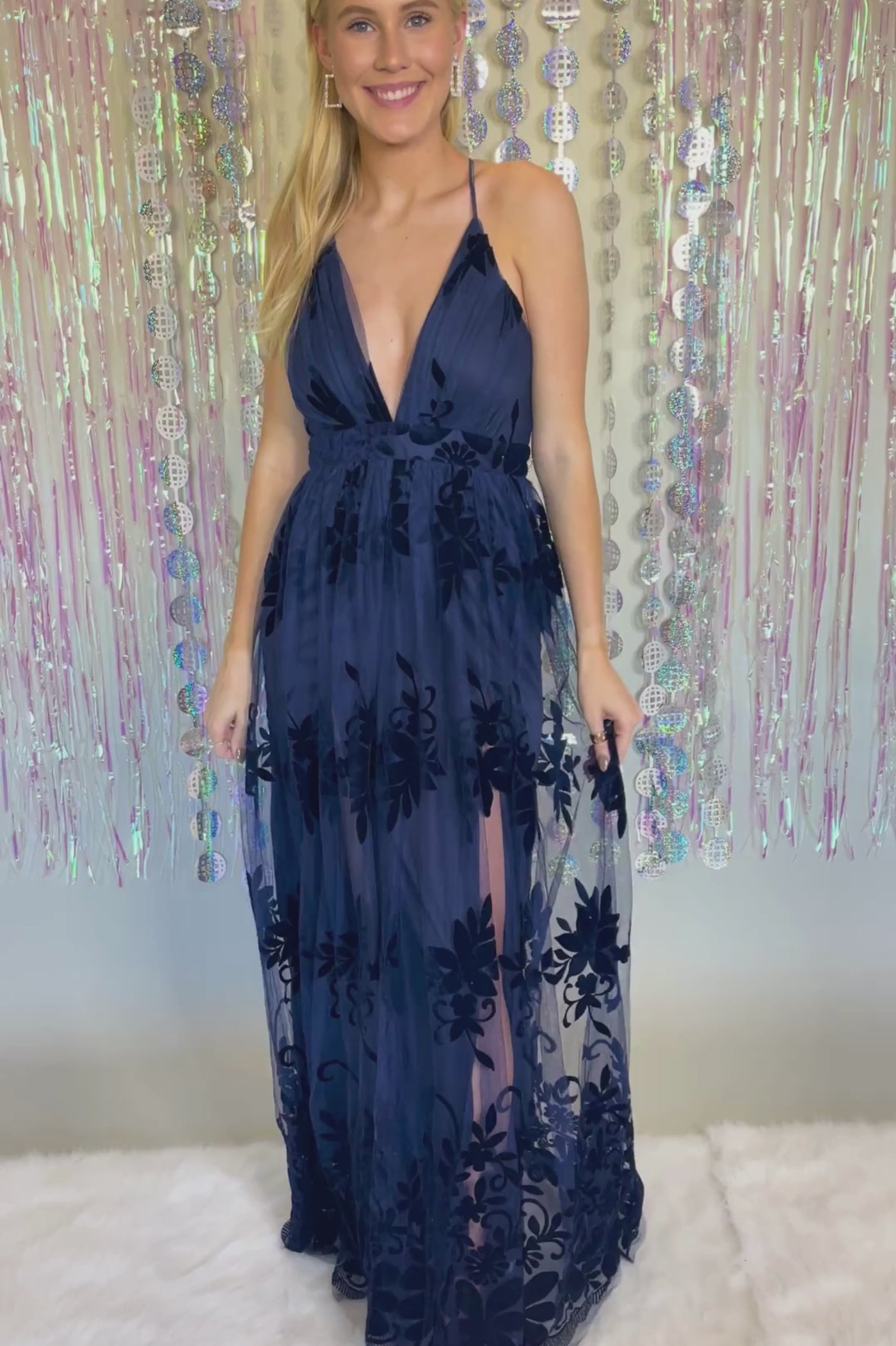 FINAL SALE: The Word Is Out Maxi Dress-Navy