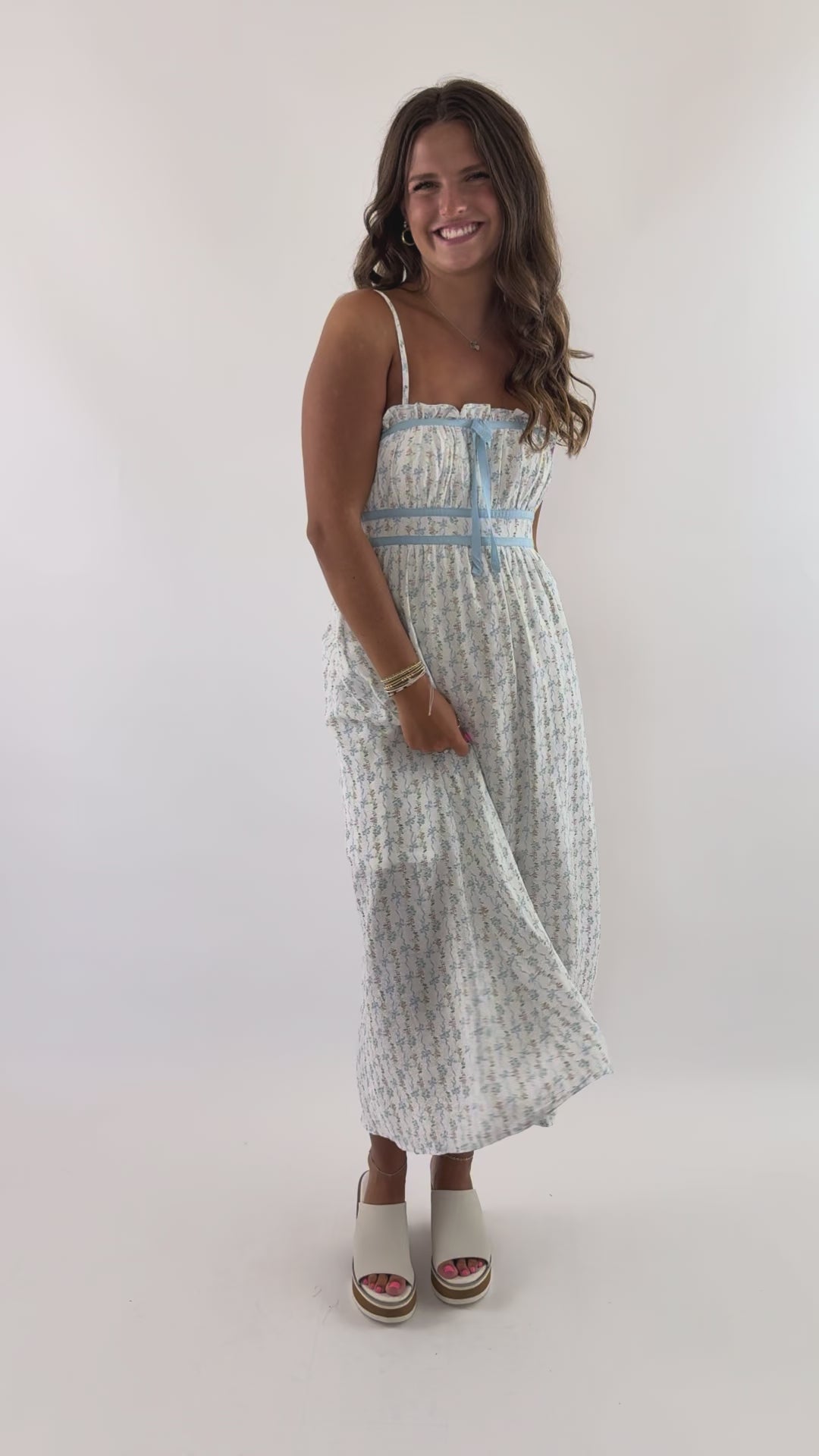 Back To Reality Midi Dress-Blue