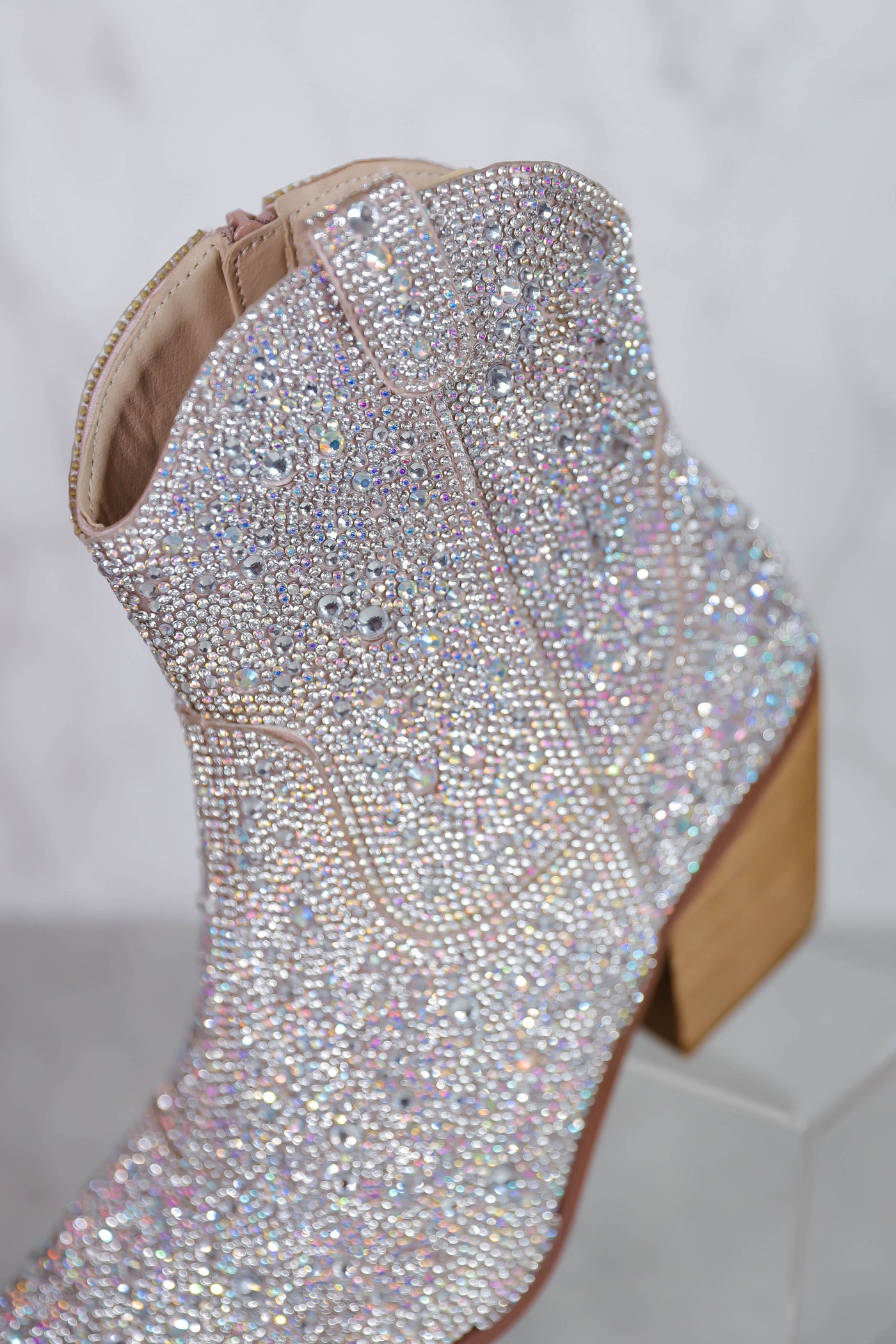 Women's Western Booties- Rhinestone Western Boots- Silver Rhinestone Booties